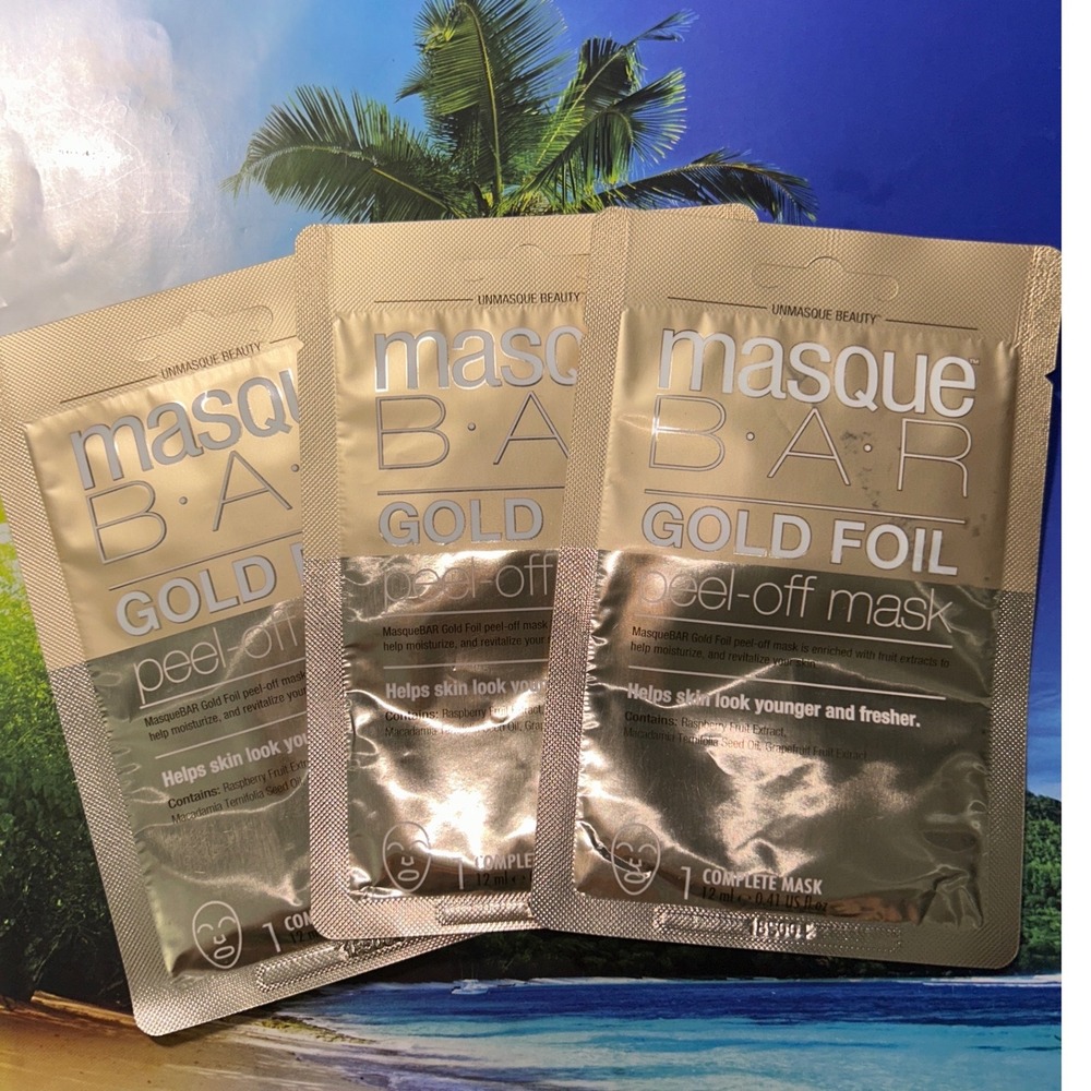 Masque Bar‎ Gold Foil Peel-Off Mask Set of 3 Fruit Extract Revitalizing